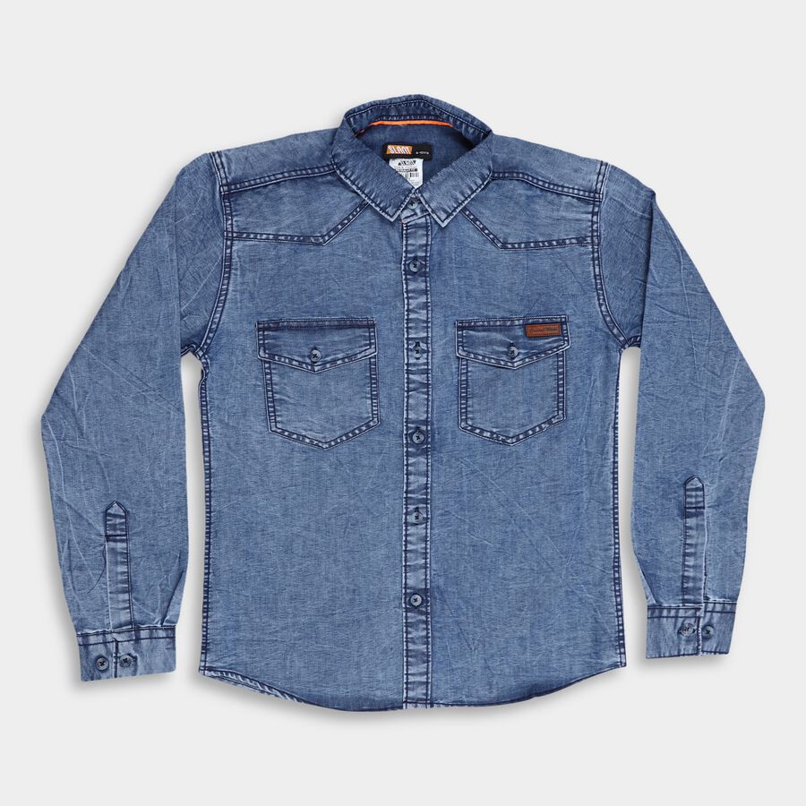Boy's Casual Shirt, Light Blue, large image number null