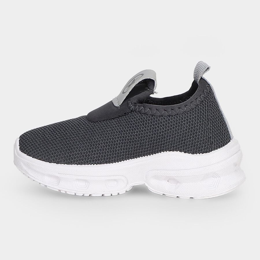 Boys' Grey Slip-On Casual Sneakers, ग्रे, large