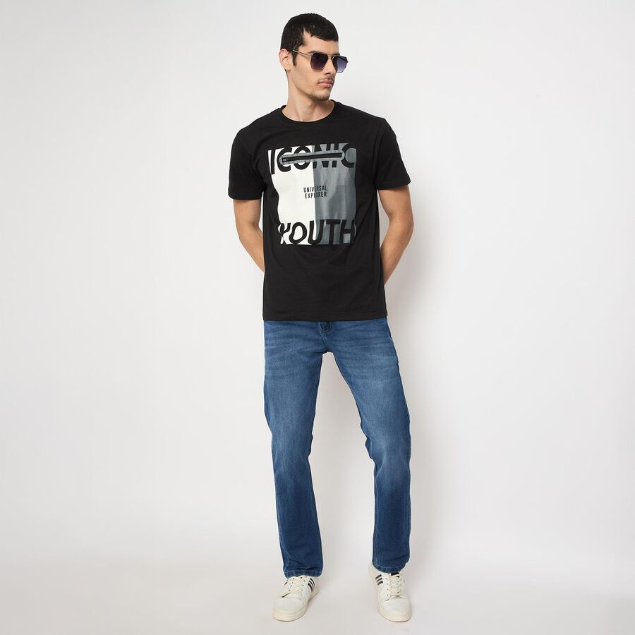 Men's Slim Fit Jeans , मध्यम नीला, large image number null