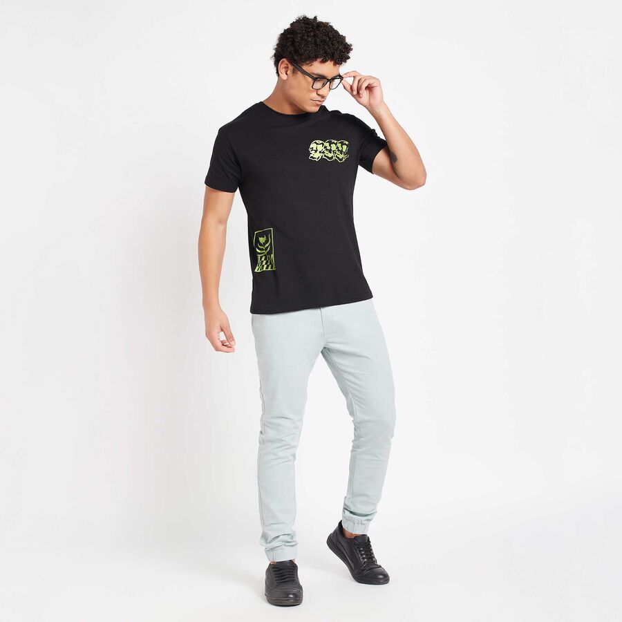 Round Neck T-Shirt, Black, large image number null