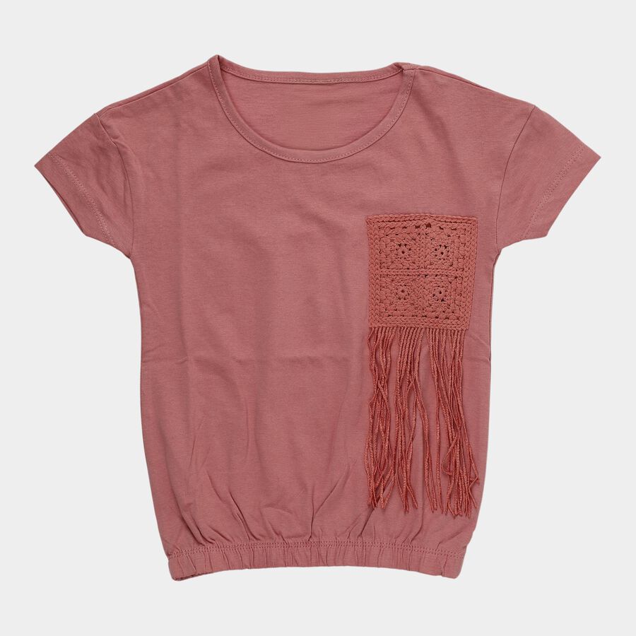 Girls' T-Shirt, हल्का गुलाबी, large