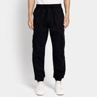 Men's 100% Cotton Track Pants, काला, small image number null