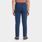 Boys Blue Slim Fit Drawstring Waist Jeans, मध्यम नीला, small