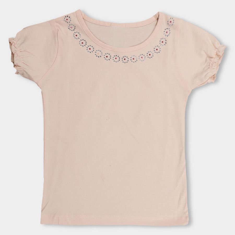 Girls' 100% Cotton T-Shirt , Light Pink, large image number null
