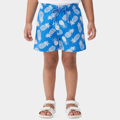 Boys Blue Relaxed Fit Printed Bermuda Shorts