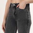 Women's Washed Charcoal Black Wide-Leg High-Rise Jeans, Dark Grey, small image number null