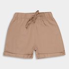 Infants' Beige Cotton Round Neck Striped Baba Suit, Beige, small