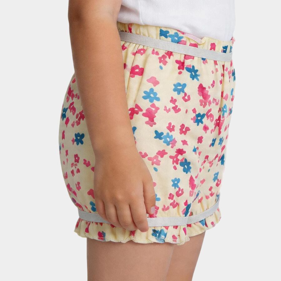 Girls Yellow Regular Fit Solid Bloomers, पीला, large