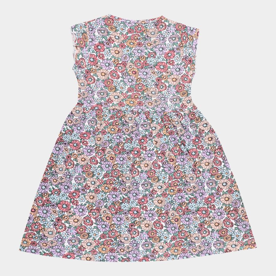Girls Cotton Frock, Light Blue, large image number null
