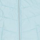 Girls' Light Blue High Neck Sleeveless Jacket, Light Blue, small image number null