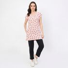 Women's Pink Round Neck T-Shirt Style Nighty, हल्का गुलाबी, small