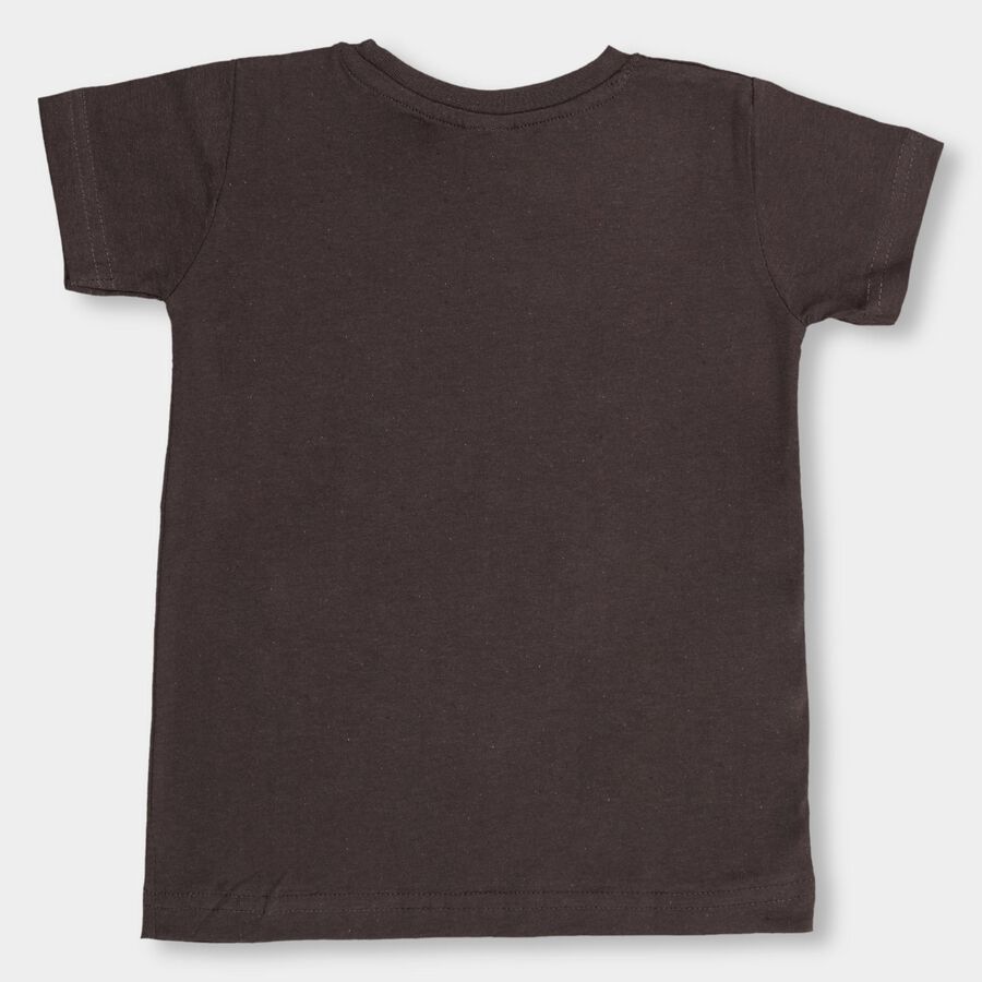 Boys' 100% Cotton Half Sleeves T-Shirt, Dark Grey, large image number null