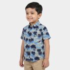 Boys Light Blue Cotton Regular Fit Casual Shirt, हल्का नीला, small
