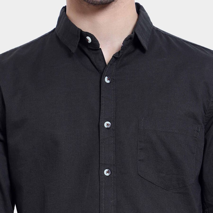 Cotton Solid Casual Shirt, Olive, large image number null