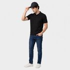Men's Black Polo Neck Polo T-Shirt, काला, small