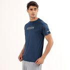 Men's Deep Midnight Navy Crew Neck Athleisure T-Shirt, गहरा नीला, small image number null