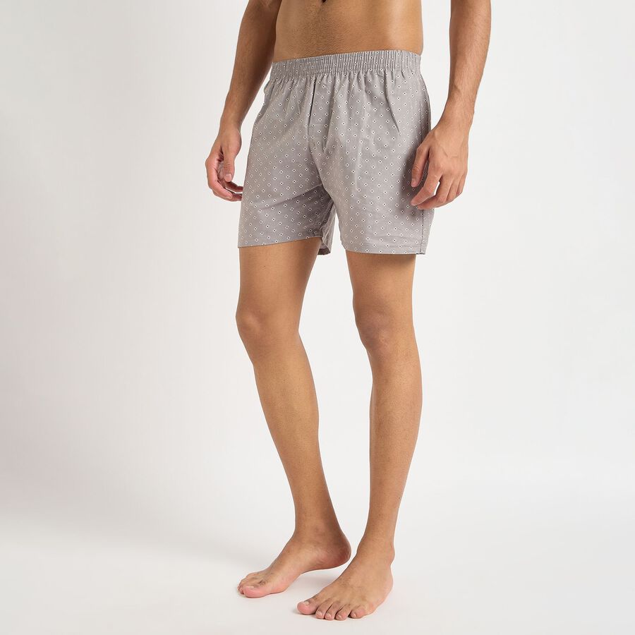 Men's 100% Cotton Boxers, Dark Grey, large