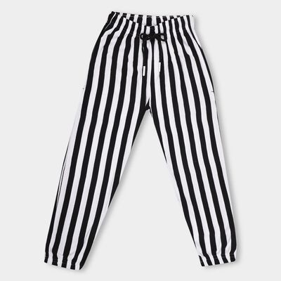 Boys' Black And White Striped Jogger Pyjama