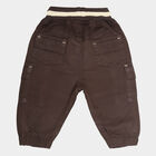 Infants Cotton Solid Trousers, Brown, small image number null