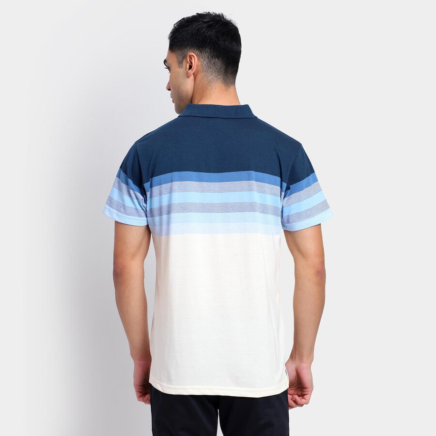 Men's Collared Half Sleeves T-Shirt , Mid Blue, large image number null