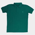 Boys' Dark Green Round Neck Casual Half Sleeves T-Shirt, Dark Green, small