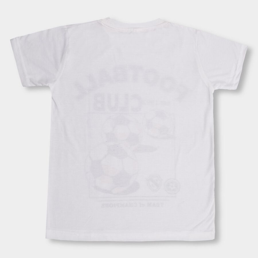 Boys' Half Sleeves T-Shirt , सफ़ेद, large image number null
