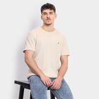 Men's Round Neck Half Sleeves T-Shirt , Beige, small image number null