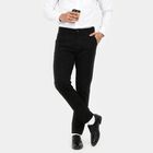 Men's Black Slim Fit Chino Trousers, काला, small