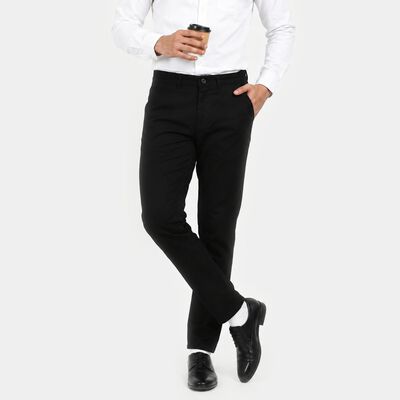 Men's Black Slim Fit Chino Trousers