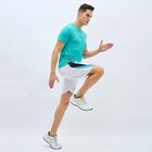 Men's Vibrant Turquoise Crew Neck Athleisure T-Shirt, टील ब्लू, small image number null