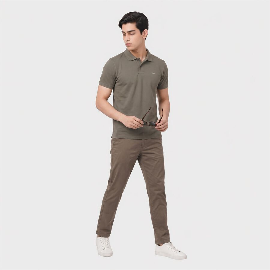 Men's Green Polo Neck Polo T-Shirt, Light Green, large