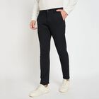 Men's Slim Fit Casual Trousers, Black, small image number null