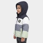 Boys Navy Blue Hooded Puffer Jacket, Navy Blue, small