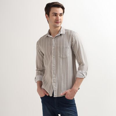 Men's 100% Cotton Regular Collar Casual Shirt