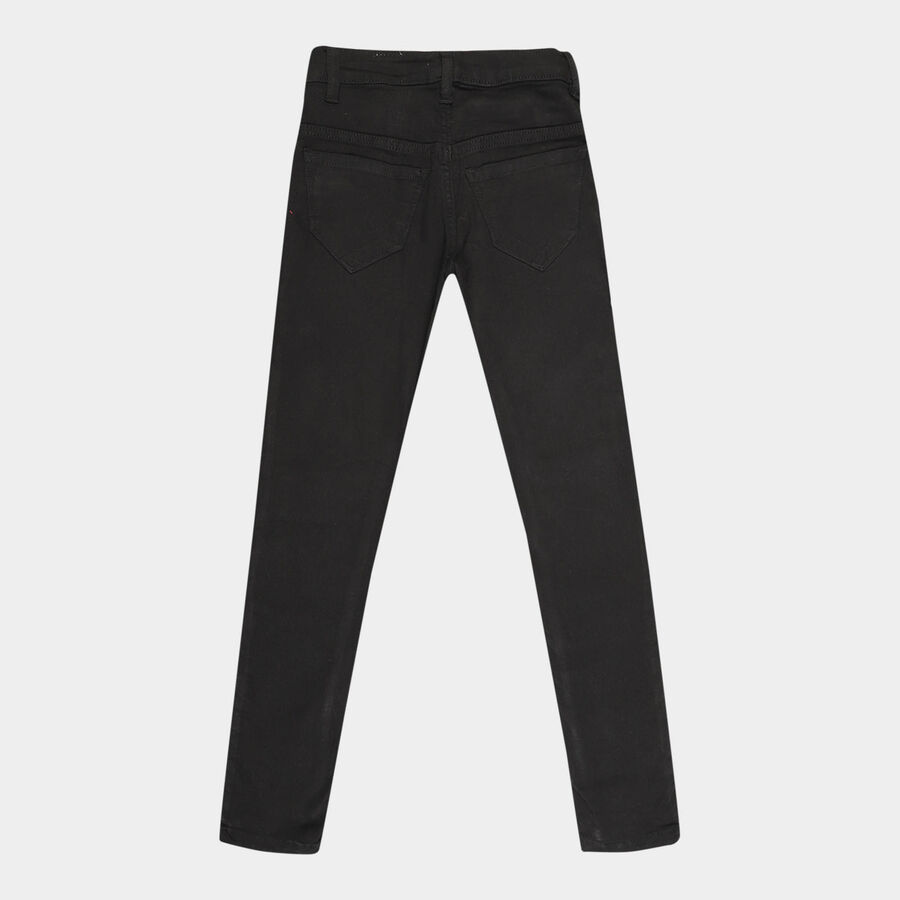 Girls Buttoned Jeans, Black, large image number null