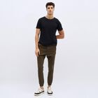 Men's Olive Green Slim Fit Joggers, ओलिव, small