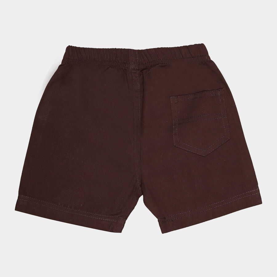 Infants Cotton Solid Half Pant, Brown, large image number null