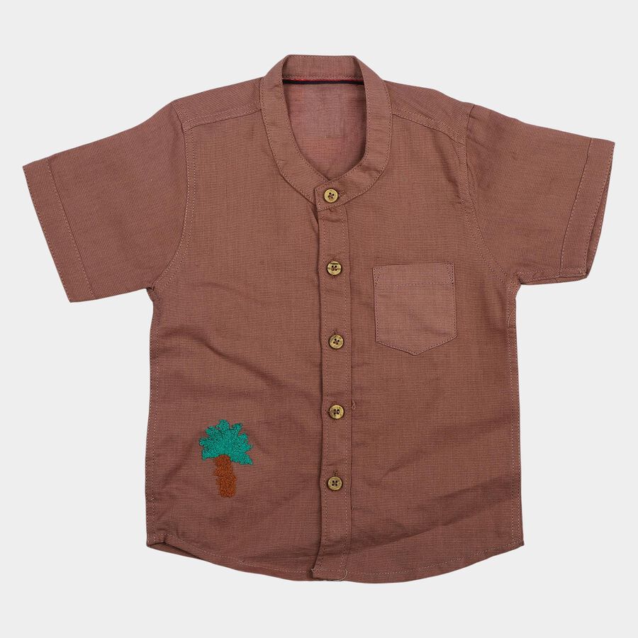 Infants' Shirt, Brown, large