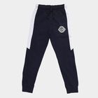 Boys' Navy Blue Regular Fit Graphic Printed Jogger Pyjama, नेवी ब्लू, small