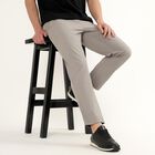 Men's Slim Fit Casual Cotton Trousers, Light Grey, small
