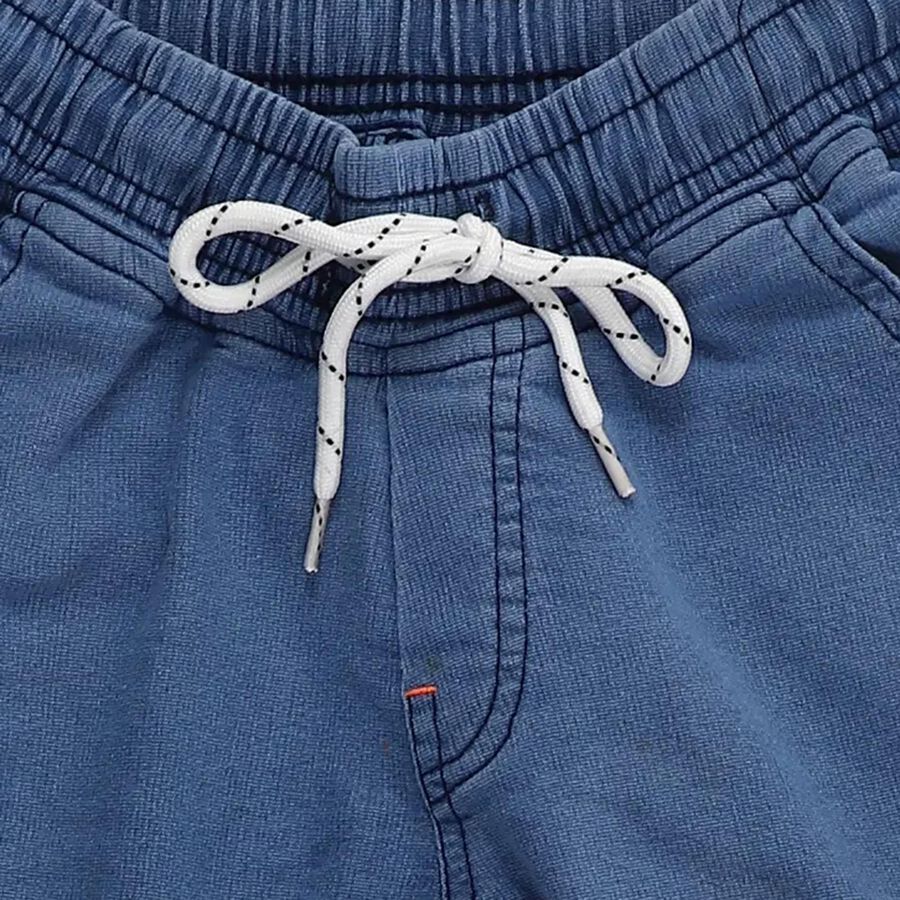 Boys' Muted Steel Blue Regular Fit Elastic Waist Jeans, हल्का नीला, large image number null