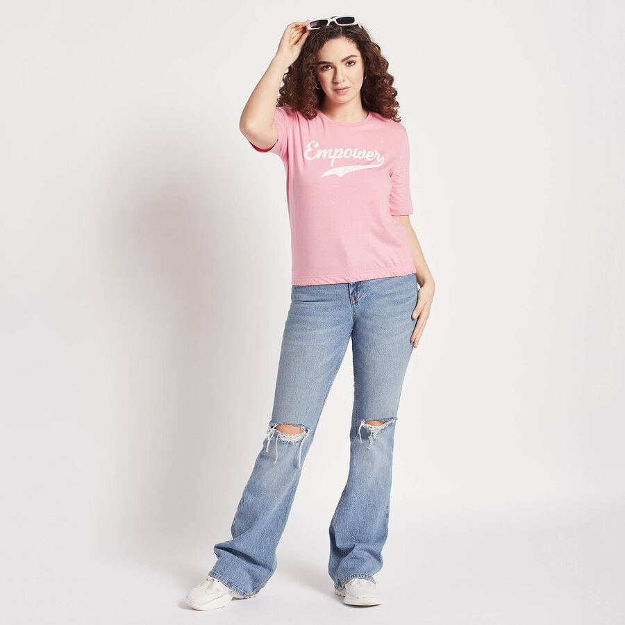 Round Neck T-Shirt, Pink, large image number null