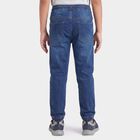 Boys Blue Jogger Fit Washed Jeans, मध्यम नीला, small