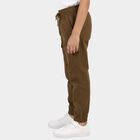 Boys' Olive Green Regular Fit Cargo Jogger Trousers, ओलिव, small