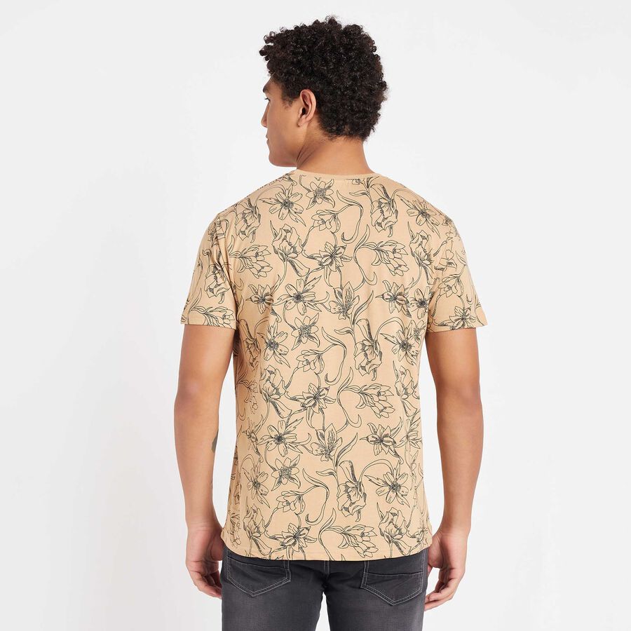 Round Neck T-Shirt, Beige, large image number null