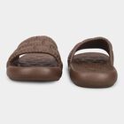 Men's Warm Chocolate Brown Slip-On Slippers, Brown, small