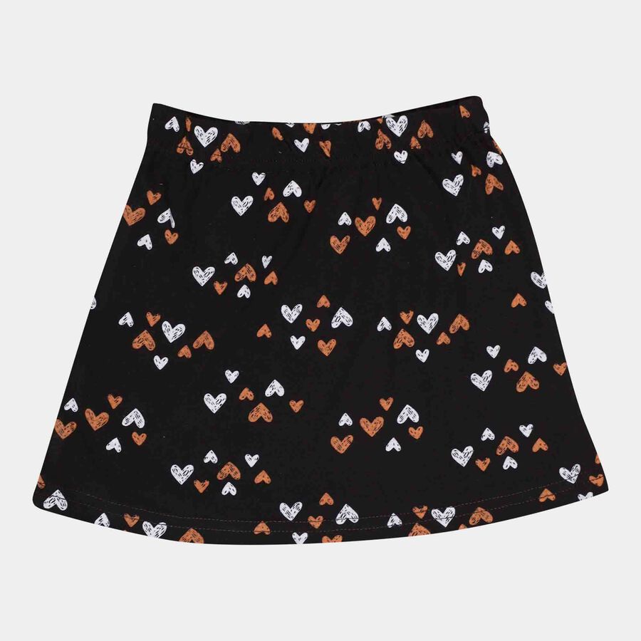 Printed Skirt, Black, large image number null