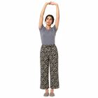 Women's Black Straight Fit Printed Pyjama, काला, small