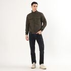 Men's Muted Olive High Neck Casual Jacket, Olive, small image number null