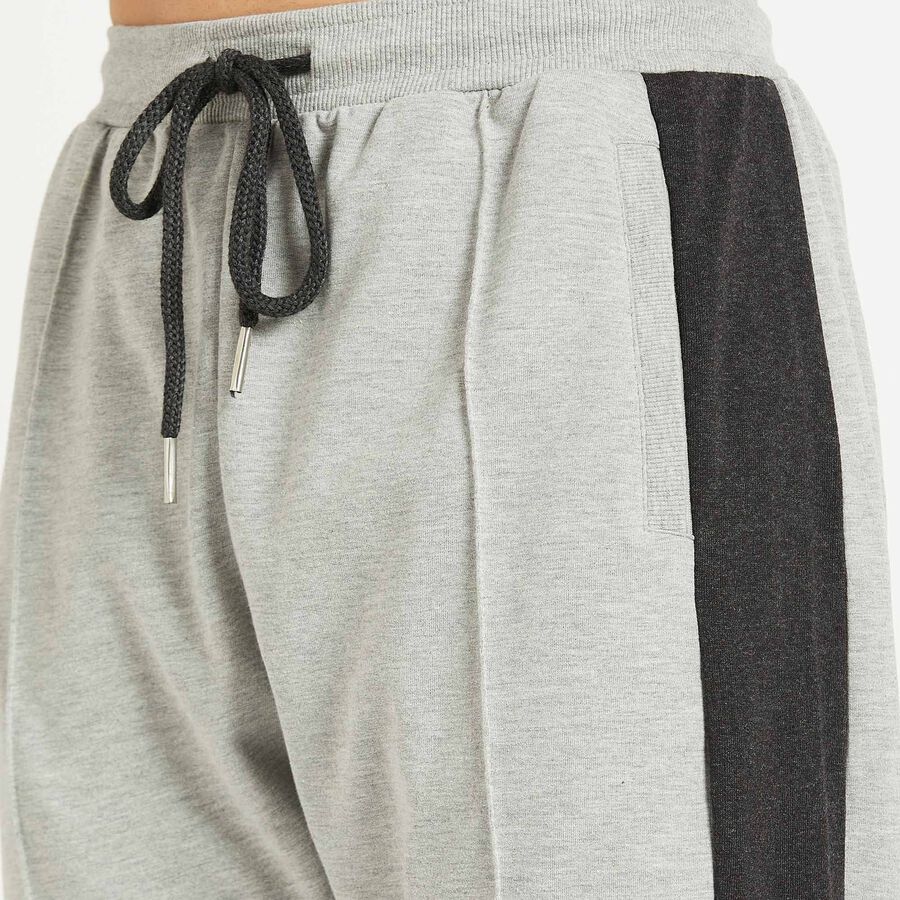 Cut & Sew Track Pants, Melange Mid Grey, large image number null